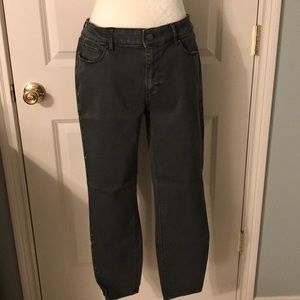 Army green jeans with sparkle stripe